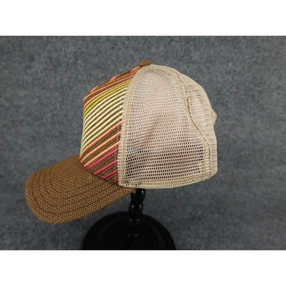 Prana Trucker Hat Womens OS Brown Chevron Embroidered Mesh Snapback Cap - Picture 6 of 8